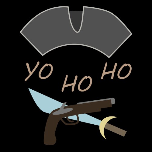 Pirate attributes on a black background Vector Image