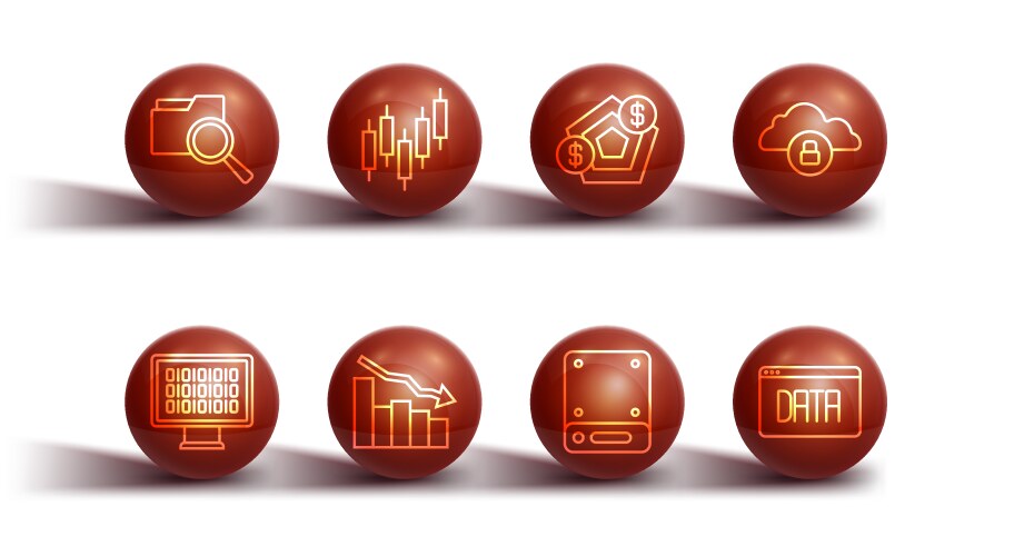 Set line search with folder binary code cloud vector image