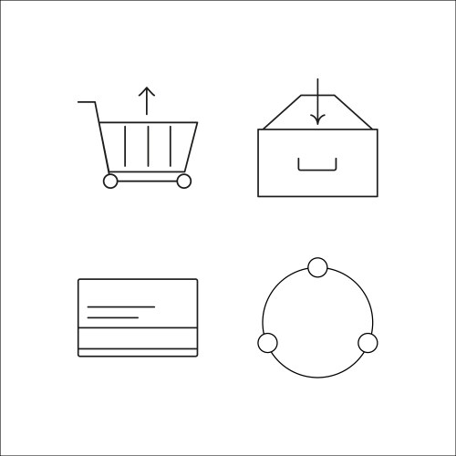 Web simple linear icon setsimple outline icons vektorbild