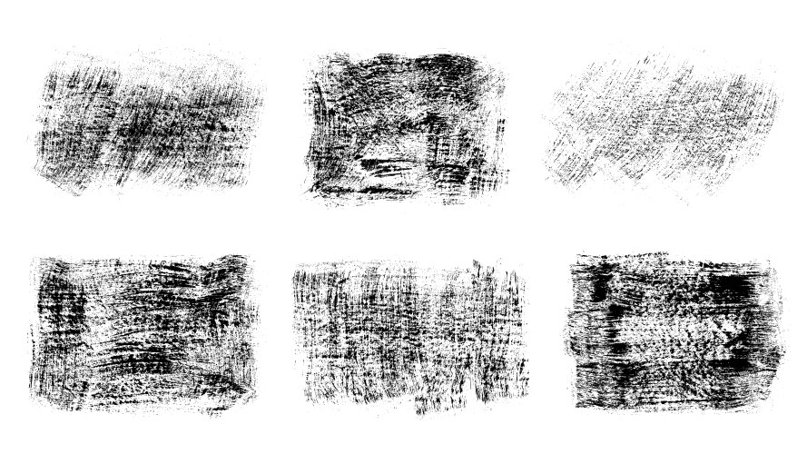 black abstract brush strokes isolated on white vector