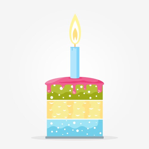 Birthday cake with candles and flowers Royalty Free Vector