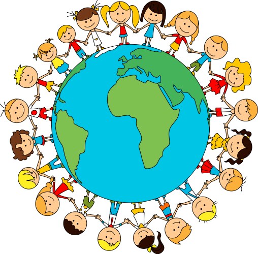 Children's Friendship Globe Vector Image