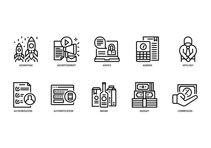 business icons set 1 vector image