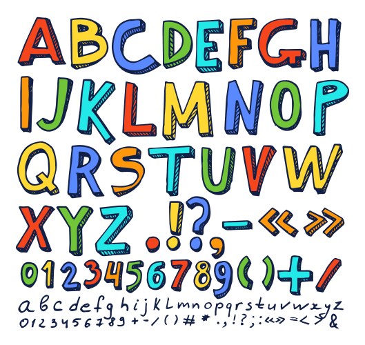 Cartoon font Royalty Free Vector Image - VectorStock