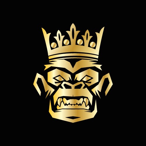 Angry Gorilla with Crown Vector Image