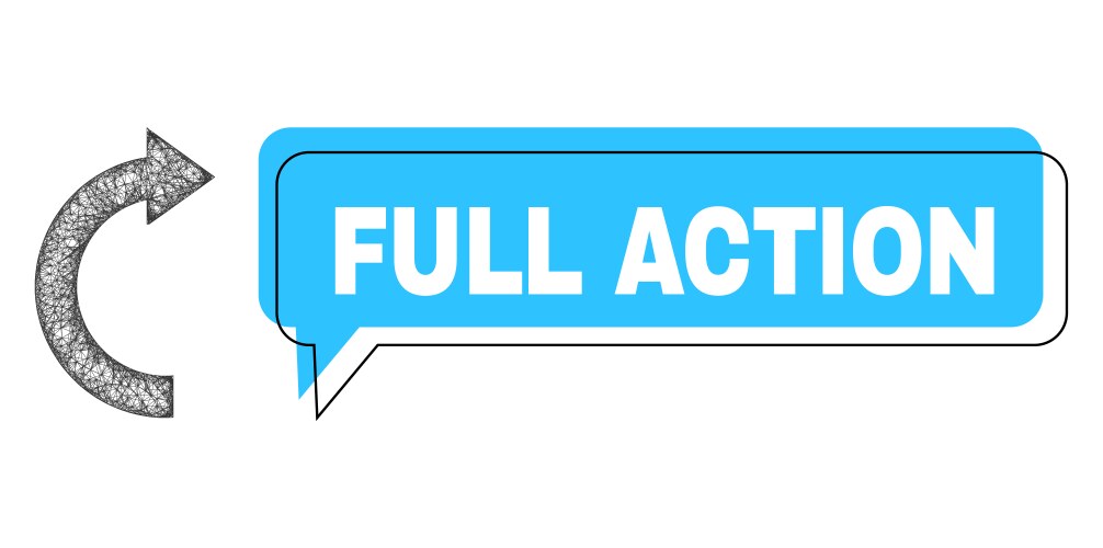 Misplaced full action speech cloud and net rotate vector image