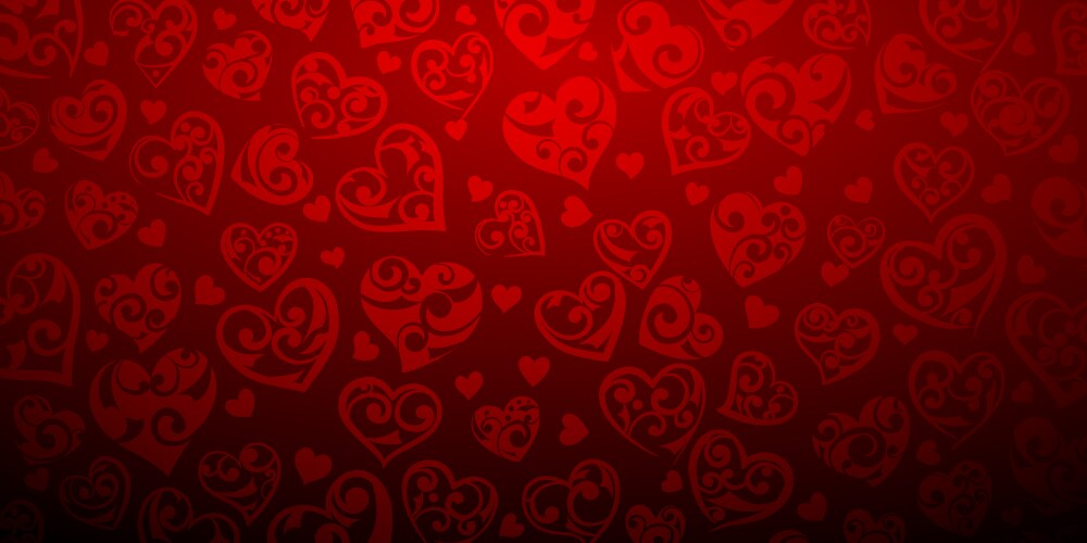 background big and small hearts vector image