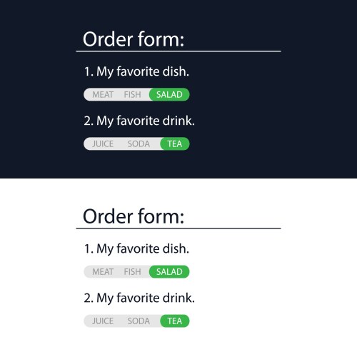 User survey form radio sheet is an html element vector image