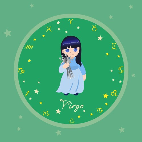 Colored zodiac circle with cartoon characters Vector Image