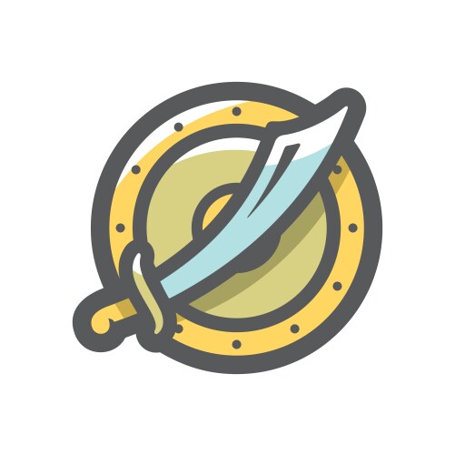 Arabian sword and shield icon cartoon Vector Image