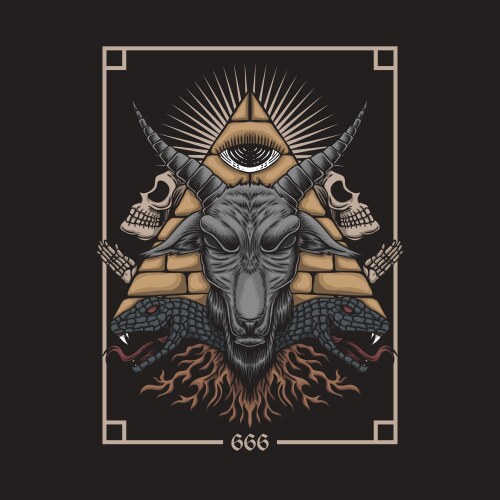 Baphomet - Satanic Symbol Vector Image