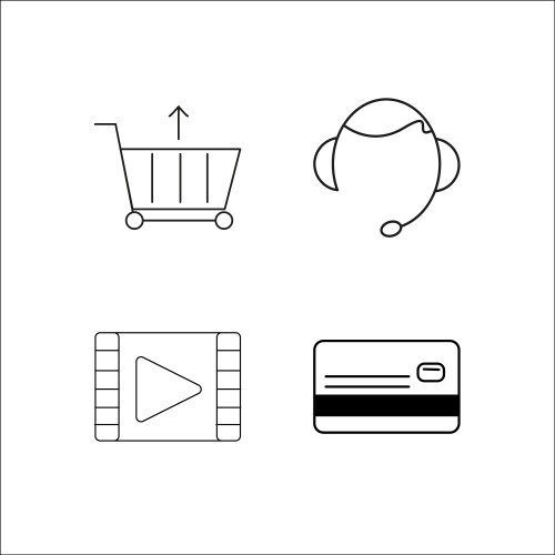 Web simple linear icon setsimple outline icons vector image