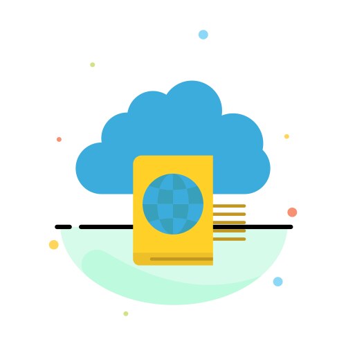 Cloud reading folder upload abstract flat color vector image