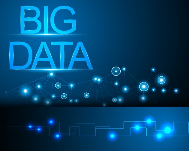 Big data concept and network connection system vector image