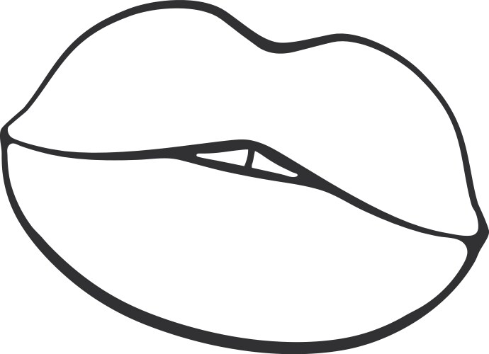 Elegant Female Lips Sticker Vector Image
