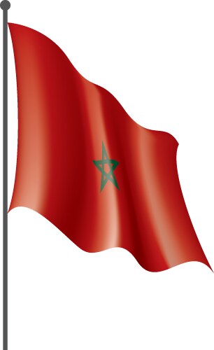 Morocco flag on a white Vector Image