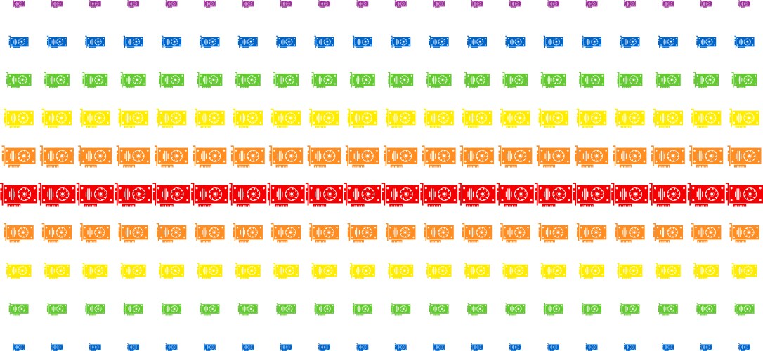 Video gpu card shape halftone spectral array vektorbild