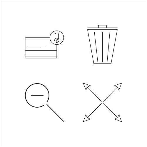 Web simple linear icon setsimple outline icons vector image
