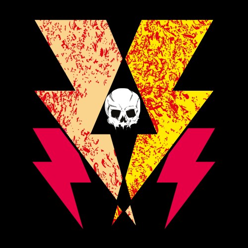 Electric shock symbol and skull Vector Image