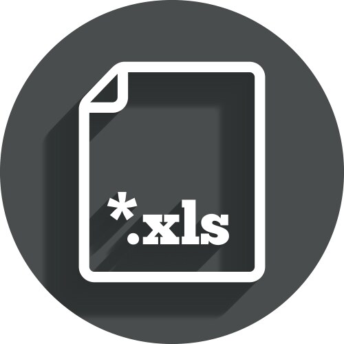 Excel file document icon download xls button vector image
