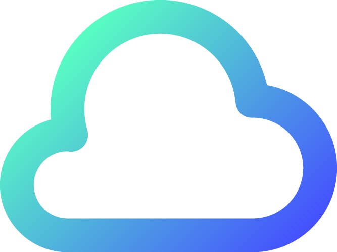 Cloud computing pixel perfect gradient linear ui vector image