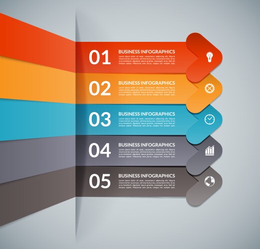 Infographic arrow template with 5 options Vector Image