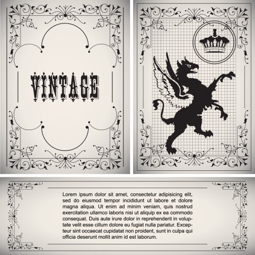 Elegant Floral Vintage Border Vector Image