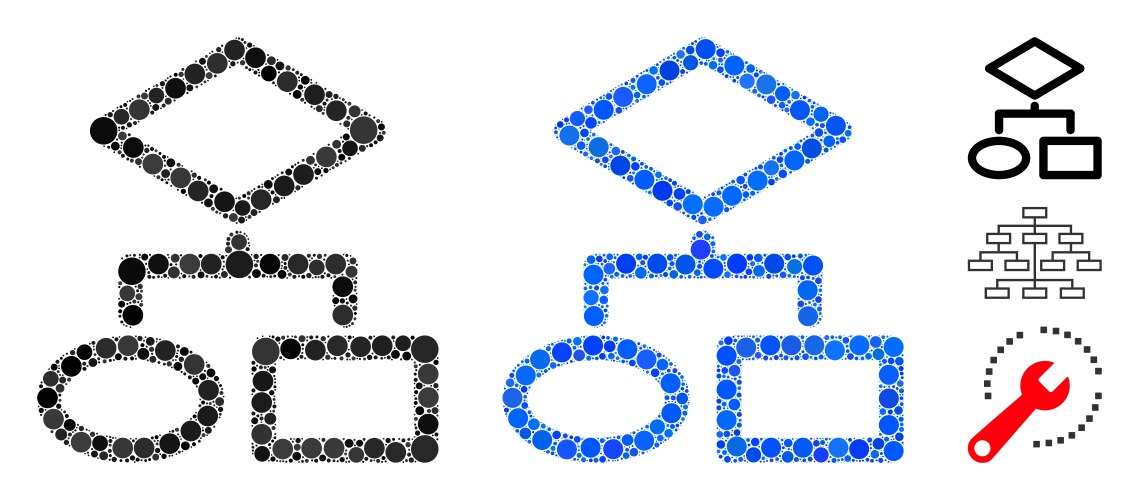 Algorithm mosaic icon round dots vektorbild