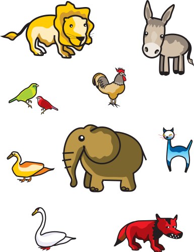 Cute Farm Animals Royalty Free Vector Image - VectorStock
