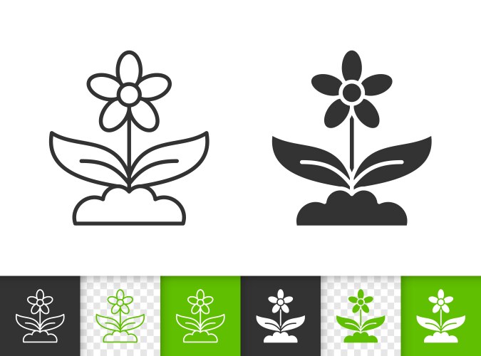 Flower simple black line icon – Royalty-Free Vector | VectorStock