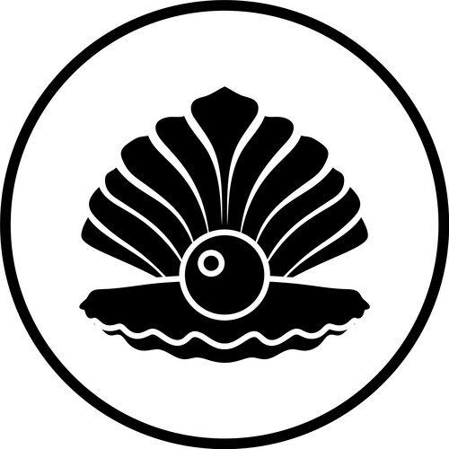 Seashell with pearl outline icon Royalty Free Vector Image