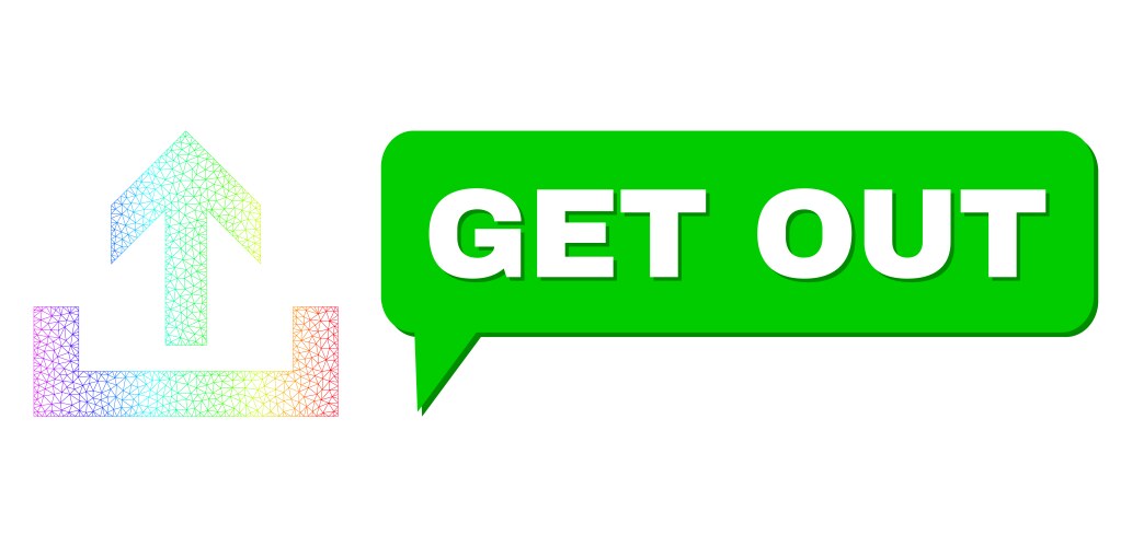 Spectral mesh gradient upload icon and get out vector image