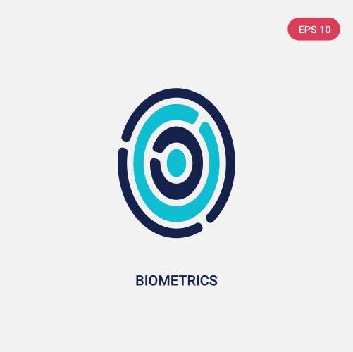 Two color biometrics icon from artificial vector image