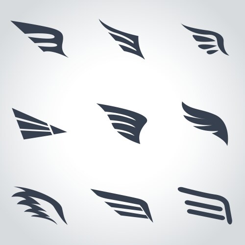 Wings icons set 1 Royalty Free Vector Image - VectorStock