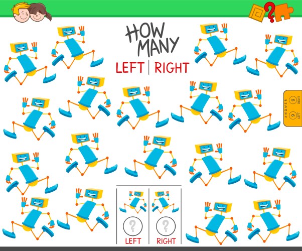 Robot Left & Right Counting Game vector image