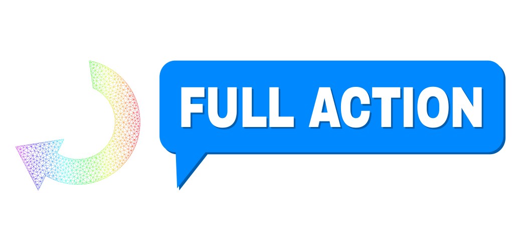 Spectral net gradient rotate icon and full action vector image