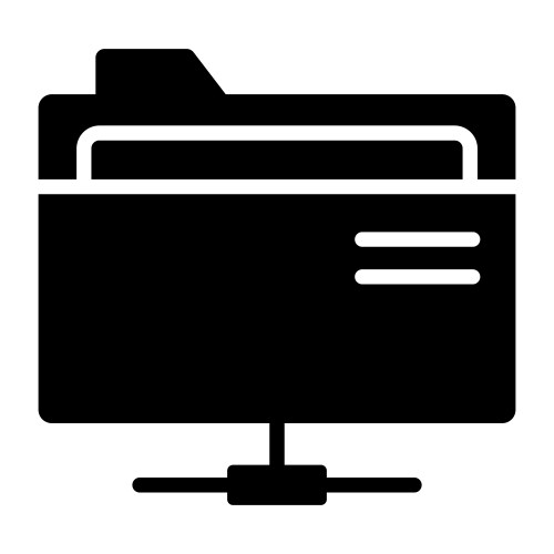 Network folder icon user interface as a simple vector image