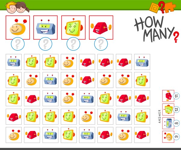 Robot Counting Game for Kids - Learn Numbers vector image