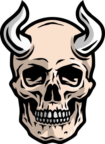 Skull with bull horns Vector Image