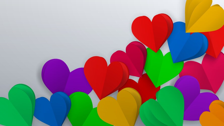 Background with paper hearts vector image