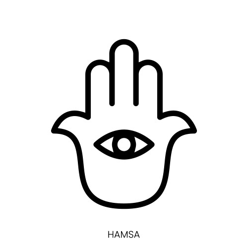 Hamsa icon line art style design isolated Vector Image