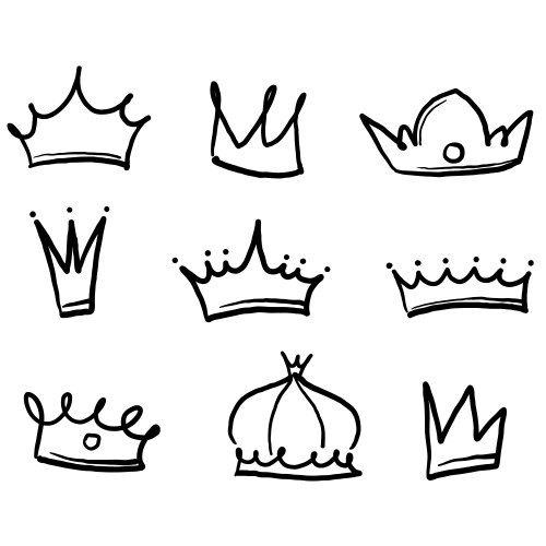 Hand drawn sketch crown simple graffiti crowning Vector Image