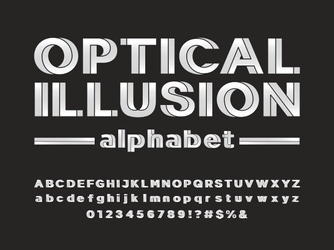 Illusion font vector image