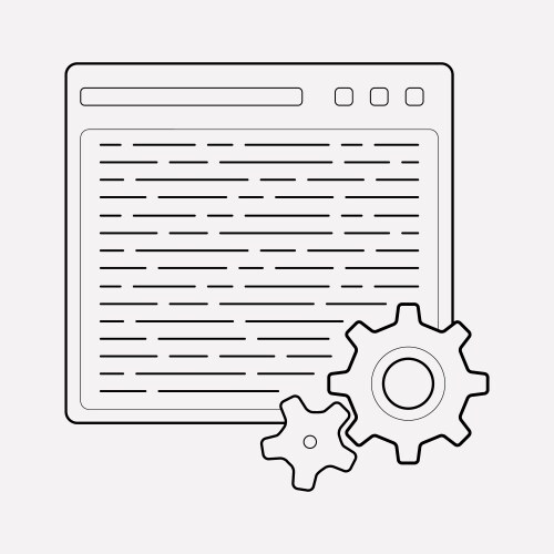 Coding software icon line element vector image