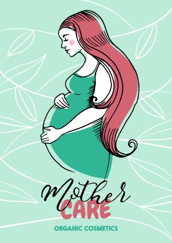 Hand drawn sketch beautiful pregnant profile Vector Image