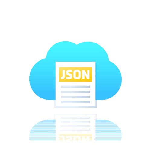 Json file upload to cloud icon for web vector image