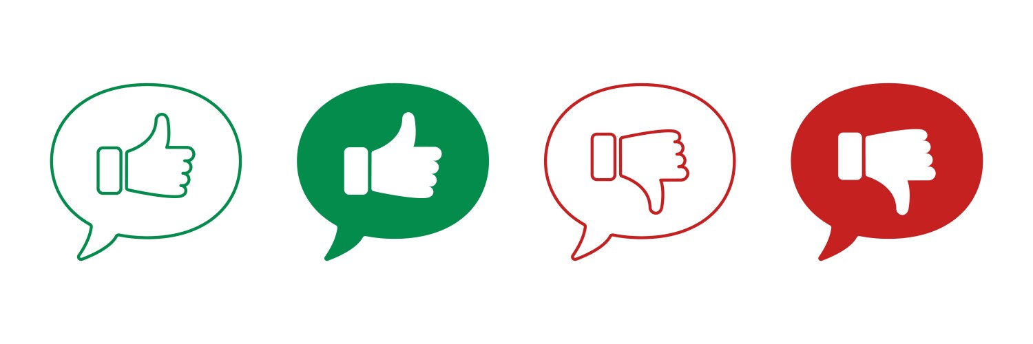 Thumbs up down green red Vector Images & Graphics for Commercial Use ...