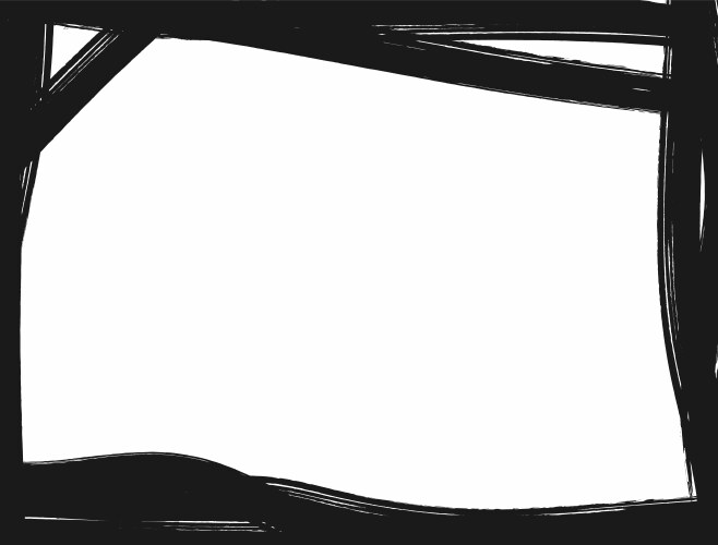Rectangular background with uneven borders drawn vector image