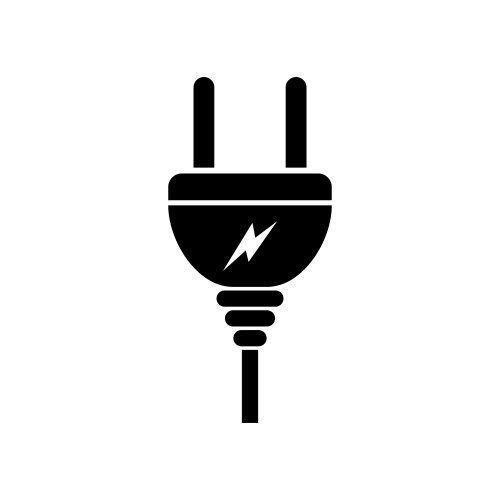 Plug icon uk electric with cable symbol vector image