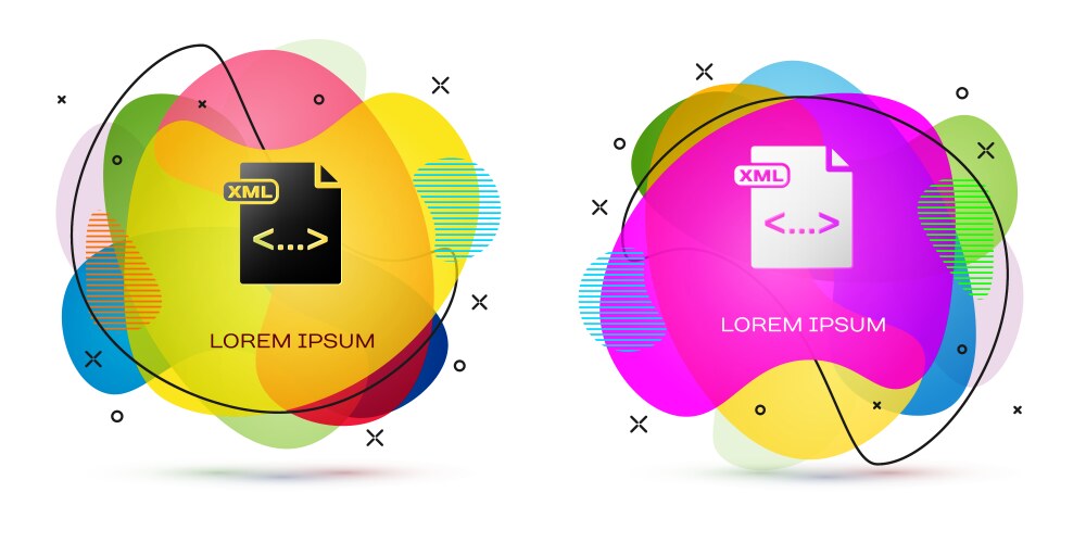 Color xml file document download button icon vector image